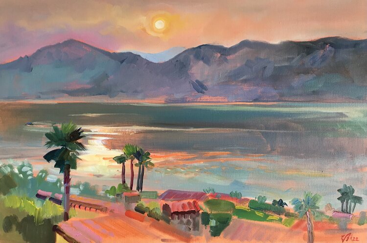 Abenddämmerung  am See Katharina Valeeva