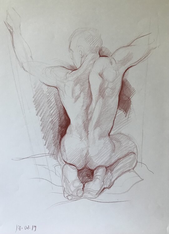 rücken  Akt männlicher Figur Katharina Valeeva