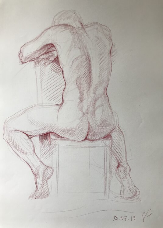 rücken  Akt männlicher Figur Katharina Valeeva