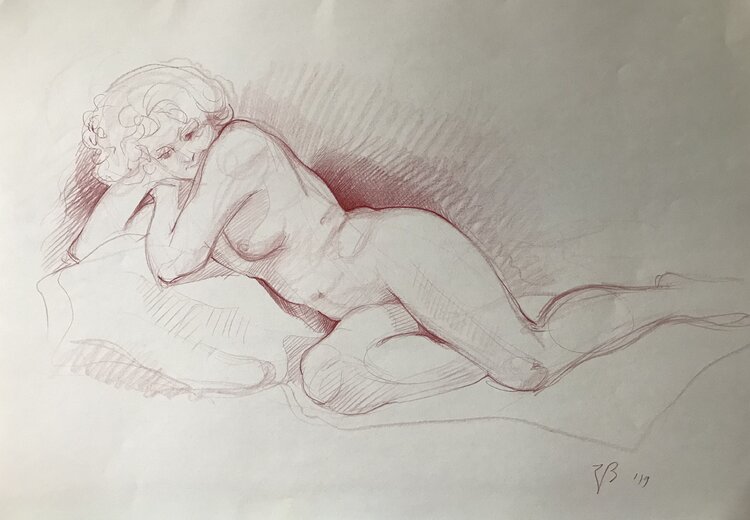 Liegende Frau Katharina Valeeva