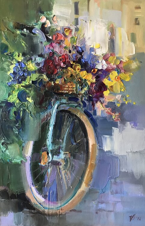 Fahrrad mit Blumenkorb Katharina Valeeva
