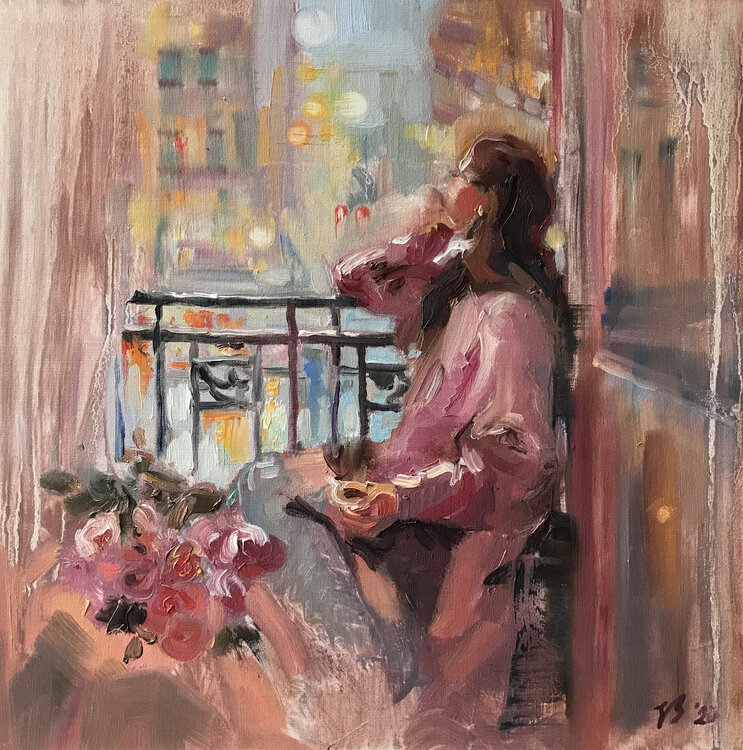 Warmer rosa Abend Katharina Valeeva
