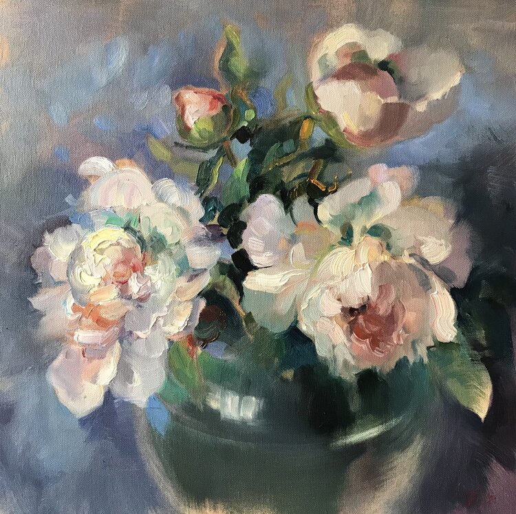 Weiße Pfingstrosen Katharina Valeeva