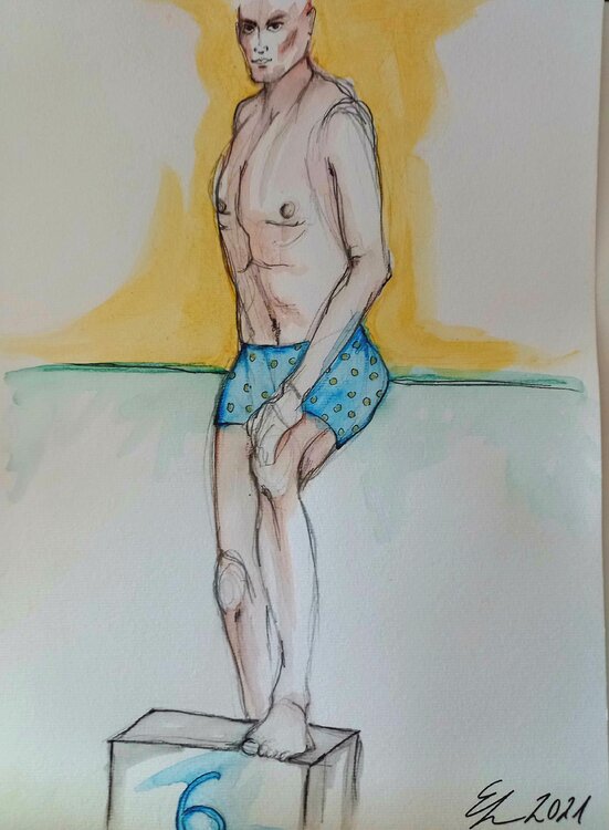 Sonnenbaden - Der Schwimmer Elisabeth Leeb