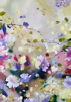 Square Acrylic painting « Komorebi  III » Anastassia Skopp