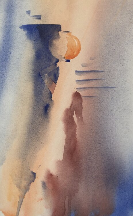 Indian woman by the stairs Karin Johansson