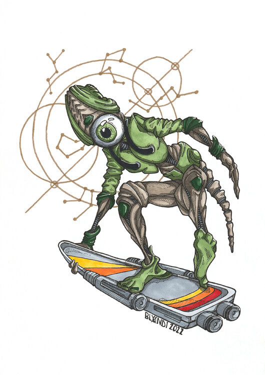 The Green Eyed Surfer BlondiArt