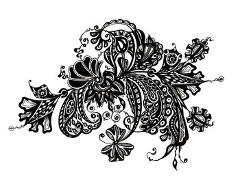 Fleur noire et blanche N7 Inna Viriot