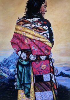 „Next to sun, Tibet“- fine art giclée print on canvas textil Dinara Daniel