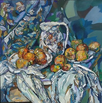 Omaggio a Cézanne Natura morta con tenda Elena Galimberti