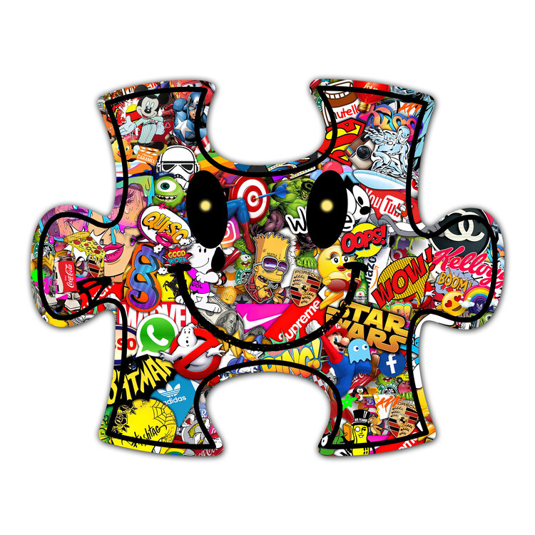 Tableau Puzzle Smiley Art Gilles Dunoyer