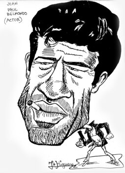 Caricature de l'acteur de cinéma français Jean-Paul Belmondo Jose Antonio Higuero