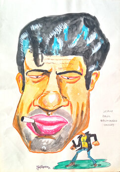 Caricature du célèbre acteur de cinéma français Jean-Paul Belmondo Jose Antonio Higuero