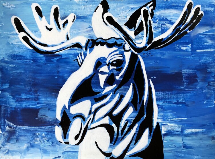 Elch in Acryl Eva Seltmann-Reinig