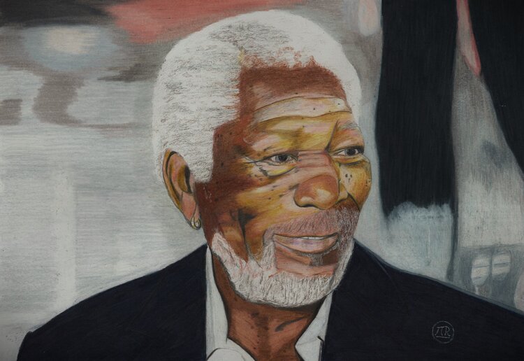 Morgan Freeman en dessin Pierre Bayet