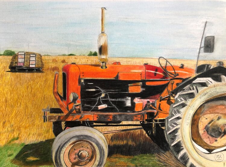 Tracteur au repos. Pierre Bayet