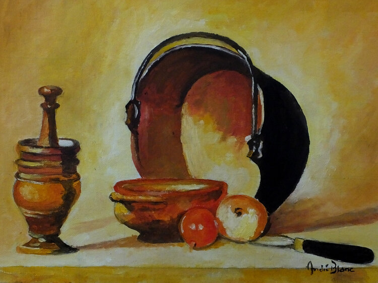 nos anciens ustensiles cuisines André Blanc
