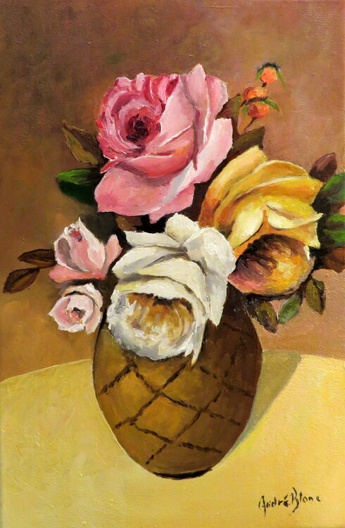 vase de roses André Blanc
