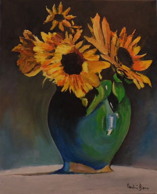 Vase de fleurs André Blanc
