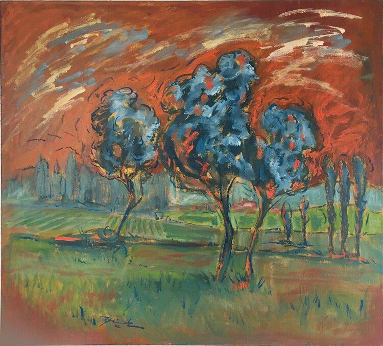 Landschaft mit rotem Himmel 2002 Thomas Steinmetz