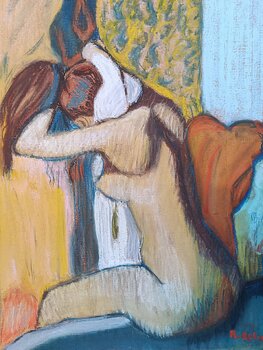 Après le bain, femme s'essuyant la nuque, après Edgar Degas Marit Refsnes