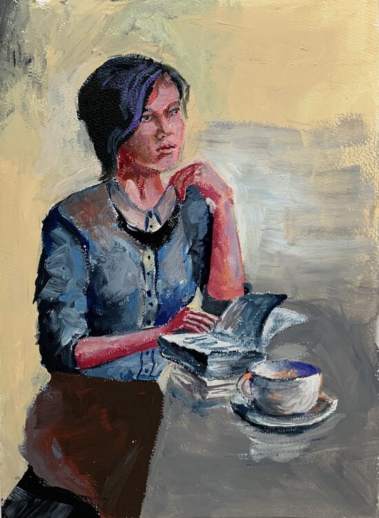 Young women in a cafe. V. Schagen