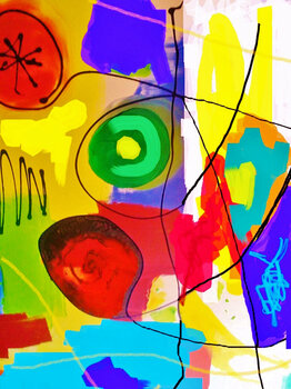 Farbflächen mit Linien - abstrakt bunt Ralf Strauß
