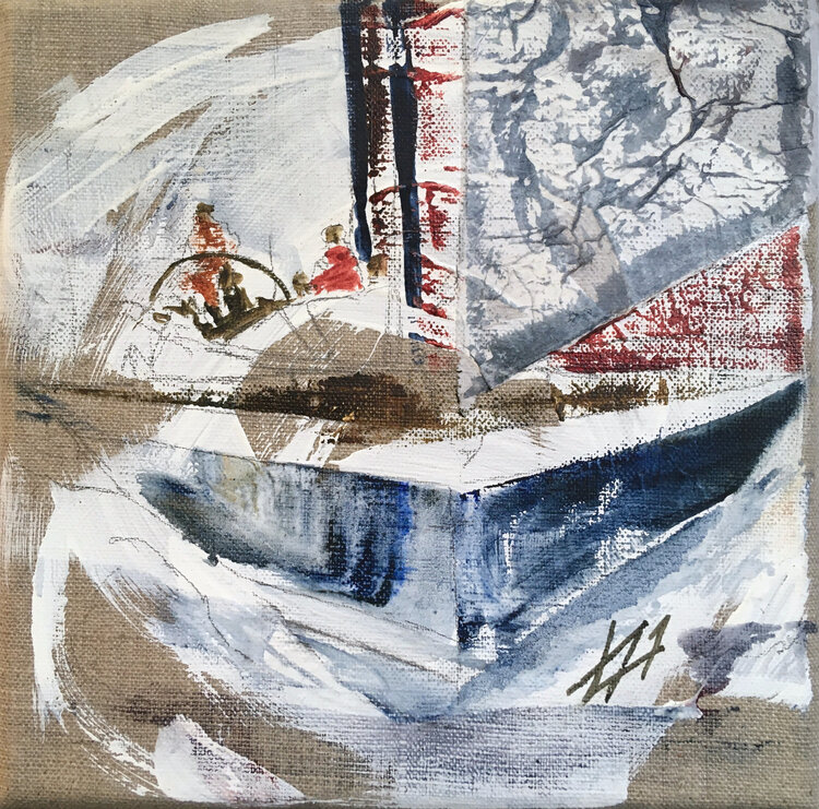 Voilier fendant les flots Alain Abramatic