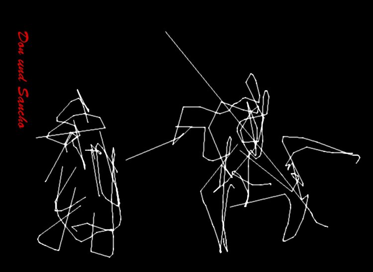 Don und Sancho, abstrakt Hardy Ewald Splinter
