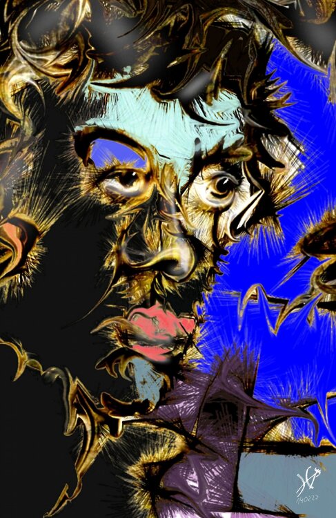 Gesicht,  expressiv vom 14.02.2022 Hardy Ewald Splinter