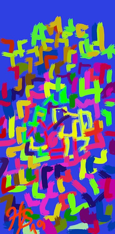 Bunte Winkel auf blau, vom 27.05.19 Hardy Ewald Splinter