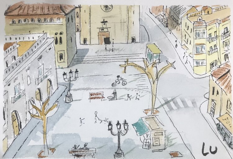 Plaza de Sarriá. Inspirado en J. Moscardó Lucia Crosas
