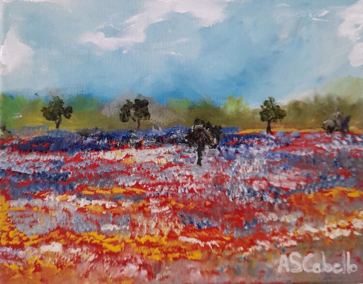 Árboles en la primavera en el prado Antonio Sánchez Cabello