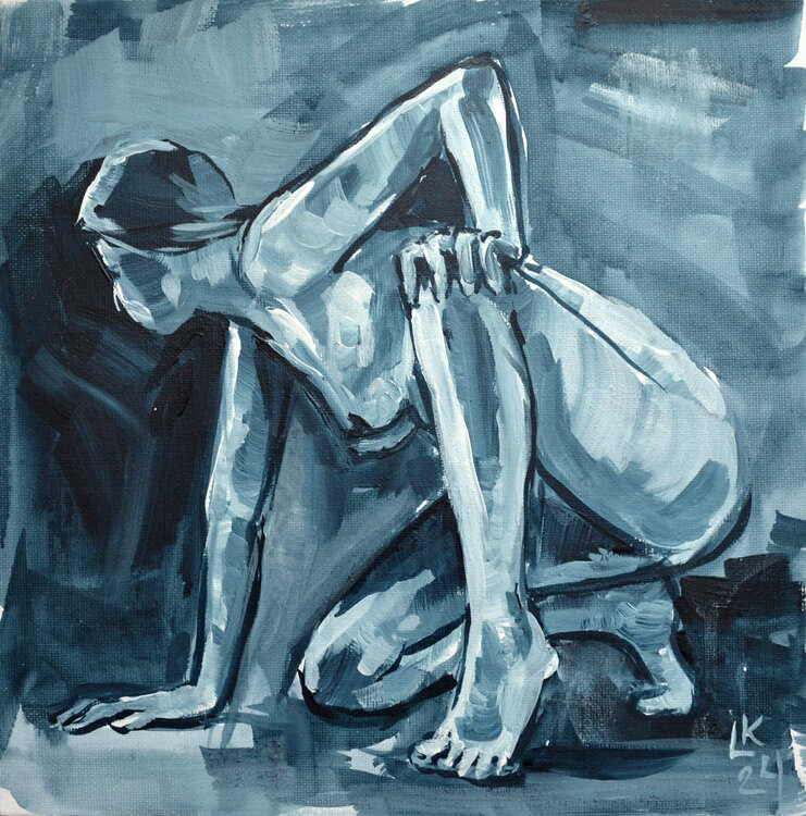 Nude woman in grey tones Lada Kholosho