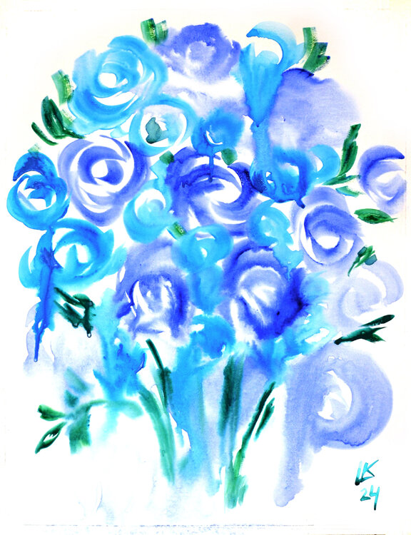 Blue Roses Bouquet Lada Kholosho