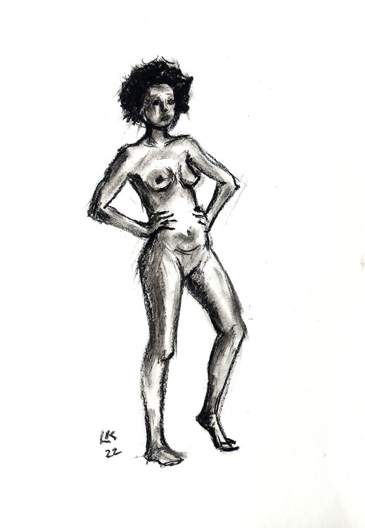Nude woman standing Lada Kholosho