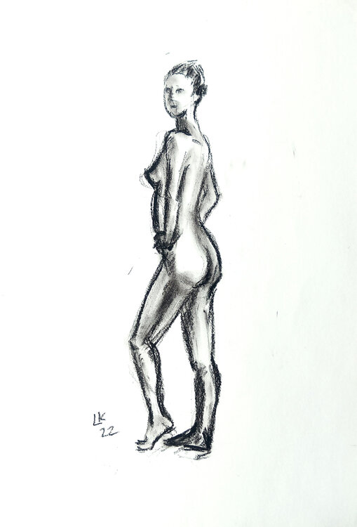 Nude woman sketch Lada Kholosho
