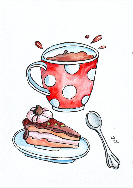 Cup of tea and cake Lada Kholosho