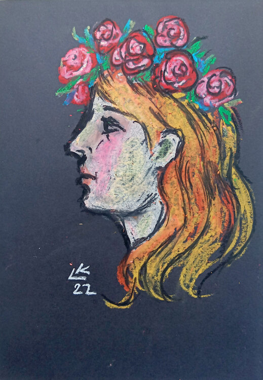 A girl with a flower wreath on her head Lada Kholosho