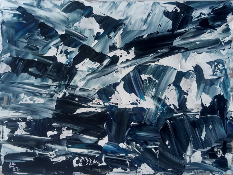 The storm. Abstract ocean painting, seascape Lada Kholosho