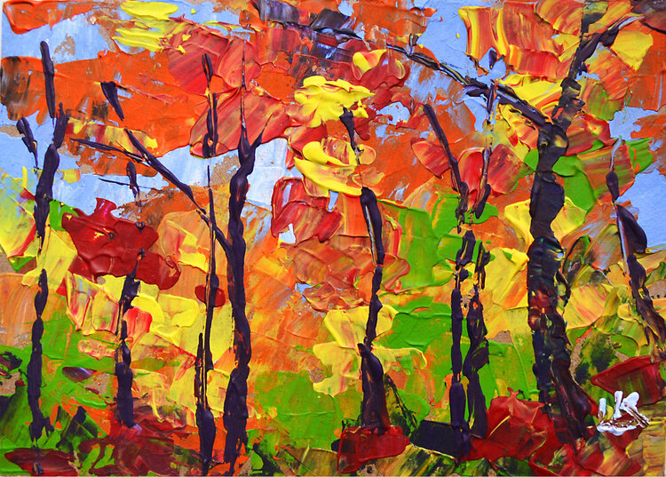 Abstract autumn landscape. Autumn in the park Lada Kholosho