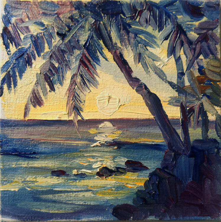 Sunset on the beach Lada Kholosho