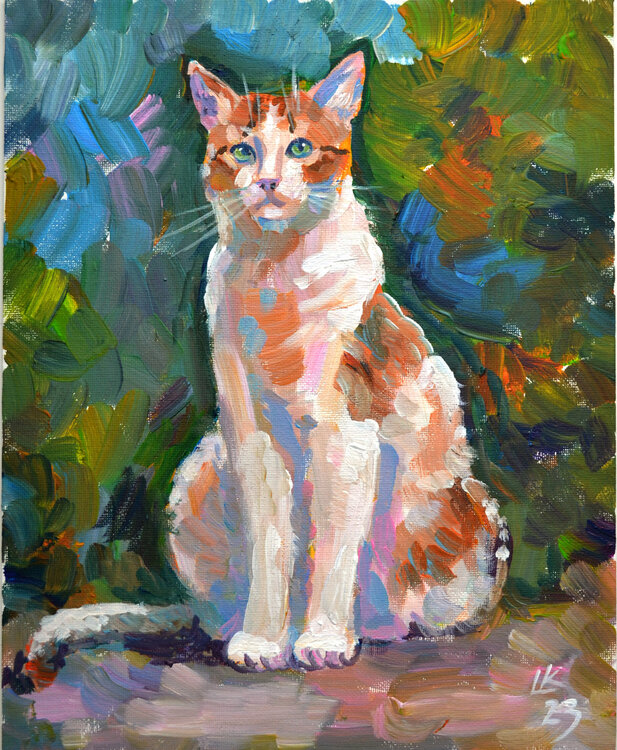 White Cat with Orange spots Lada Kholosho