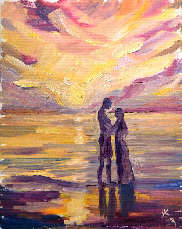 Romantic couple on the beach Lada Kholosho