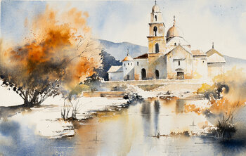 "Whispers of Time: A Church's Tale in Watercolor" Yuriy Kraft