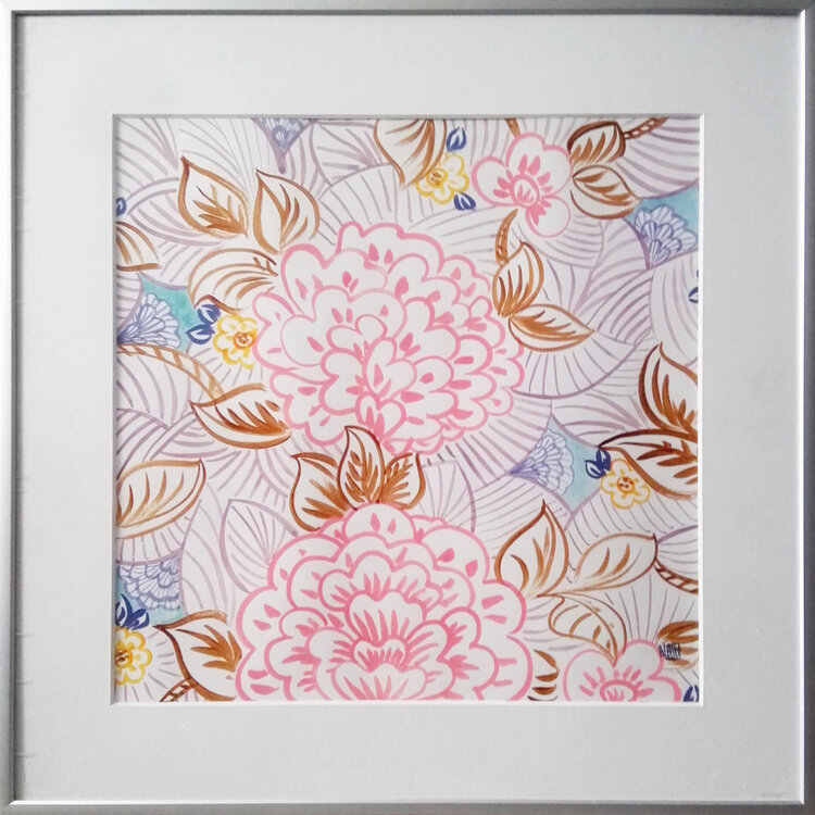 2 pivoines fond mauve Nathalie GENNESON TIRRELL