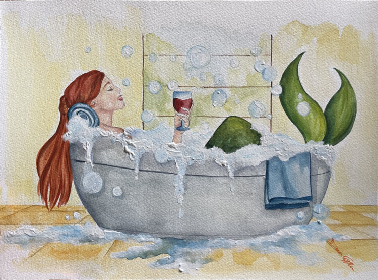 sirena nella vasca da bagno Daria Ceppelli