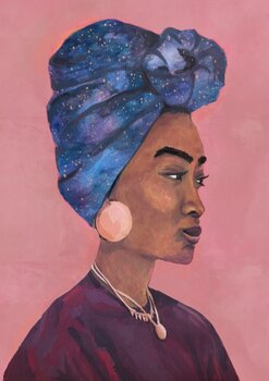 Woman with the head in the universe Hanna Flachs