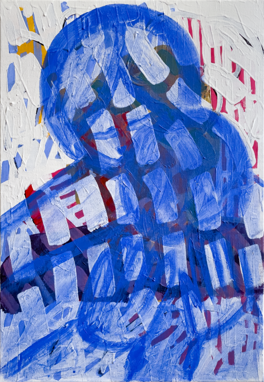 Monolithe bleu abstrait I Alexandre Nguyen