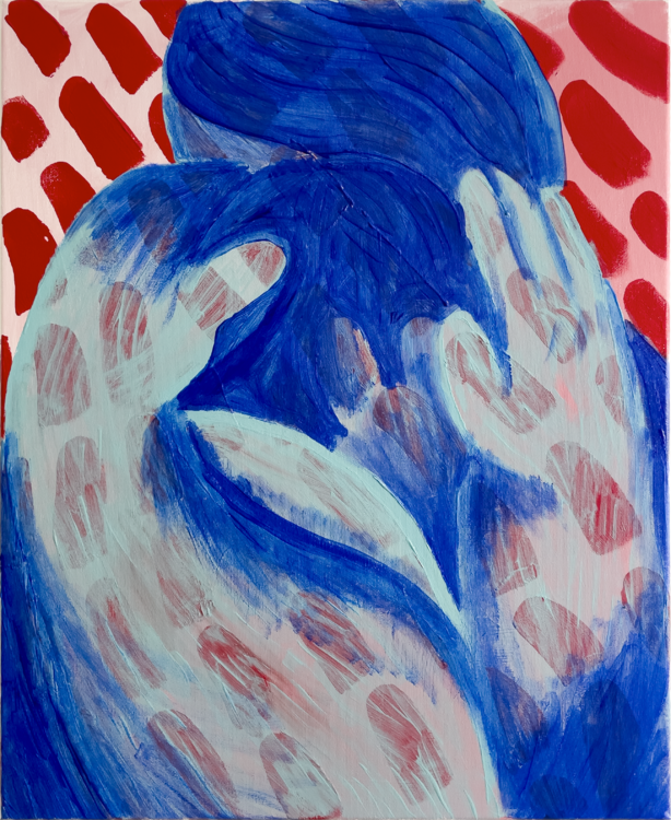 Monolithe bleu crépuscule rouge Alexandre Nguyen